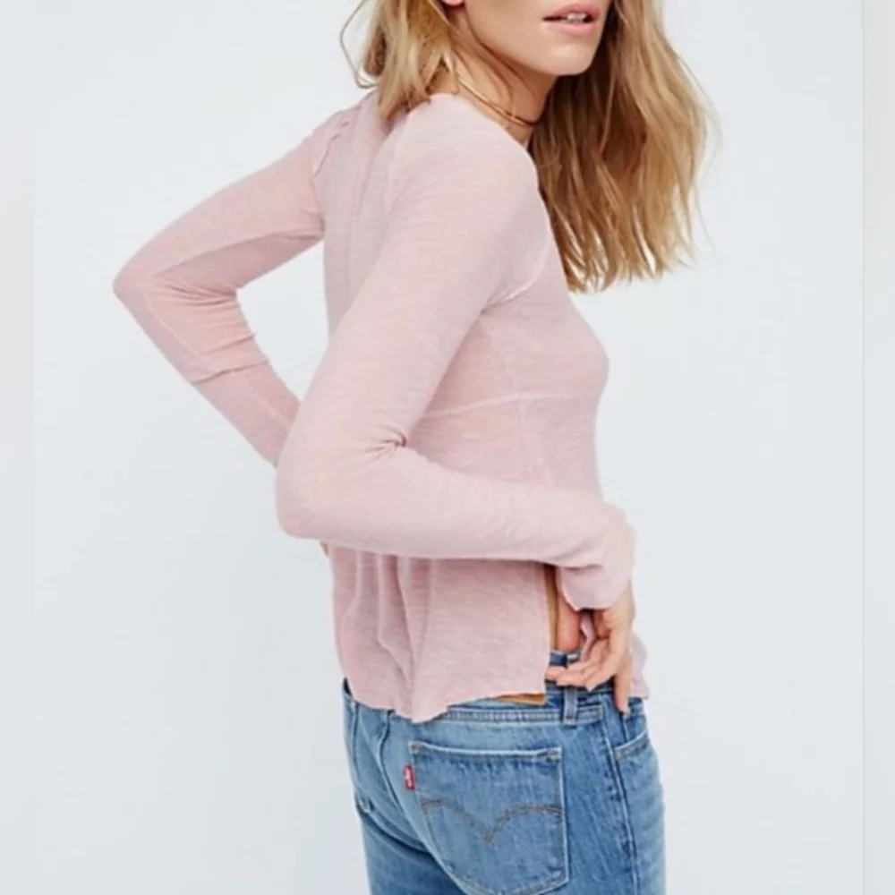 Free People Intimately Super Scoop Long Sleeve Top Size XS Boho Feminine - Picture 2 of 14